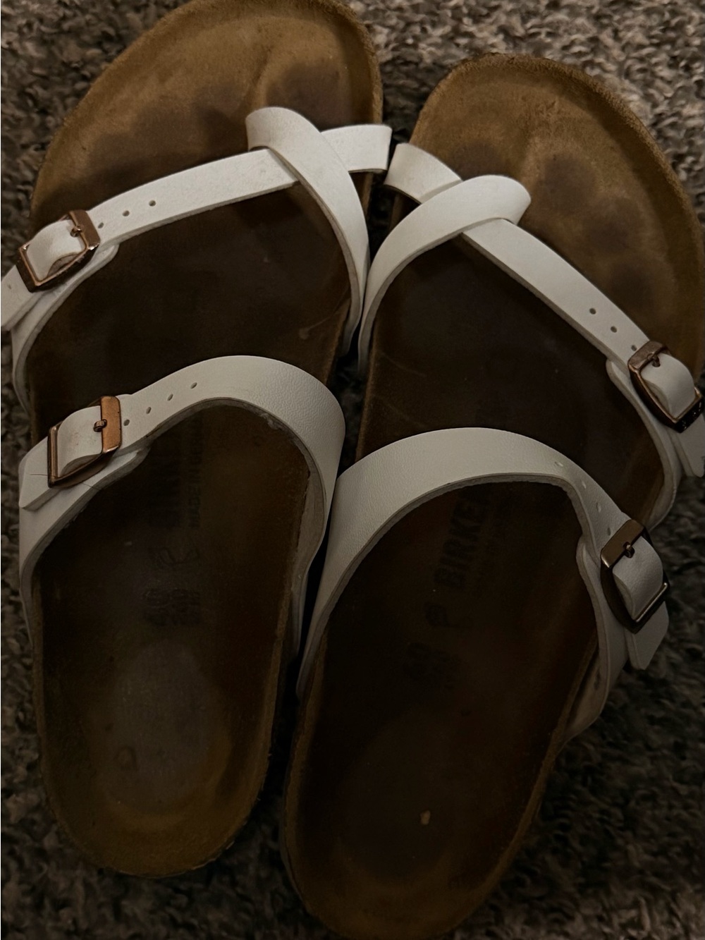 White Women's Strappy Buckle Sandals